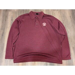 Tiger Woods Golf Polo Shirt‎ Long Sleeve Mens L Burgundy MR Mystic Rock